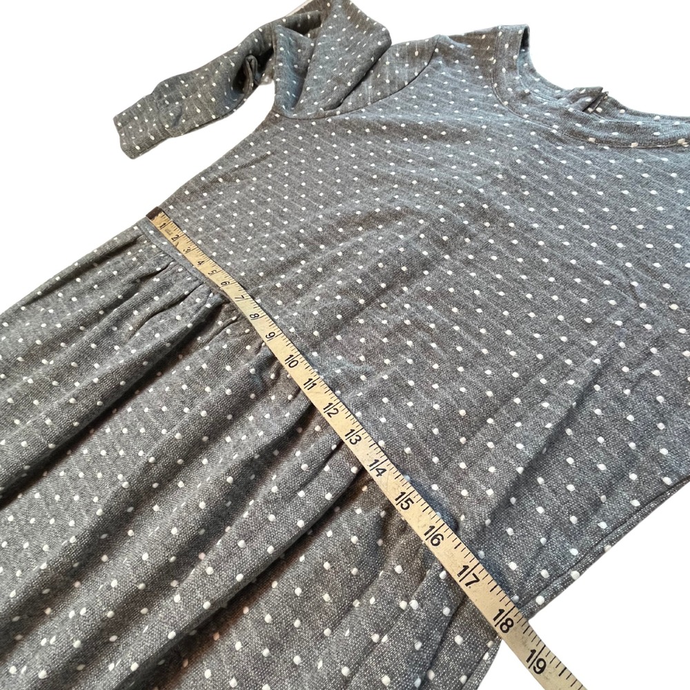 LOFT Dotted Stripe Sweater Dress M Button Swing Preppy Coastal Grandma Casual - Picture 9 of 14